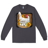 Smoke perched chicken with sunflowers leopard background Long Sleeve Tee - LillyAllenDesigns