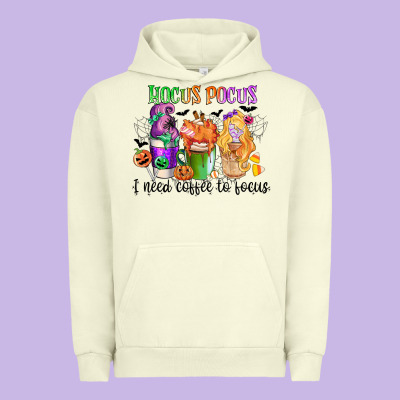 Hocus Pocus I Need Coffee To Focus Urban Hoodie Designed By Cowgirlartshop