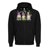 Black mardi gras gnomes Zipper Hoodie - MaliasSmallBusiness