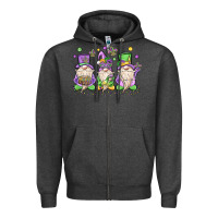 Charcoal Heather mardi gras gnomes Zipper Hoodie - MaliasSmallBusiness