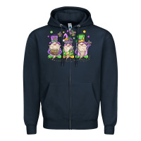 Navy mardi gras gnomes Zipper Hoodie - MaliasSmallBusiness
