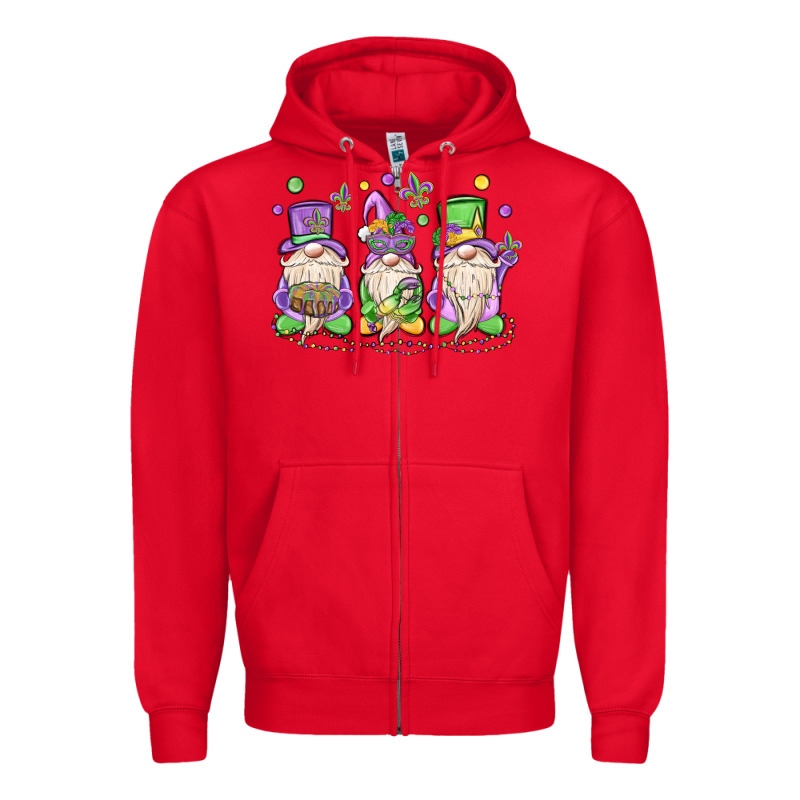 Mardi Gras Gnomes Zipper Hoodie by MaliasSmallBusiness | Teevron