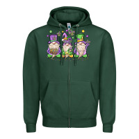 Sports Green mardi gras gnomes Zipper Hoodie - MaliasSmallBusiness
