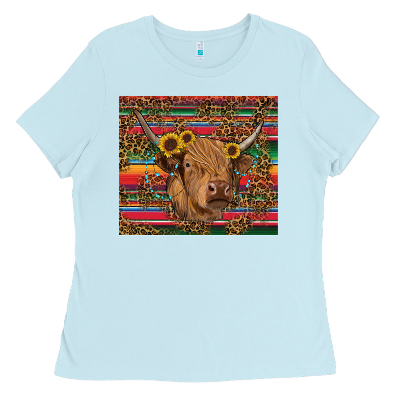 Serape Leopard Turquoise Sunflowers Cow Ladies Tee by RanaPortraitStore | Teevron