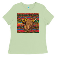 Matcha serape leopard turquoise sunflowers cow Ladies Tee - RanaPortraitStore