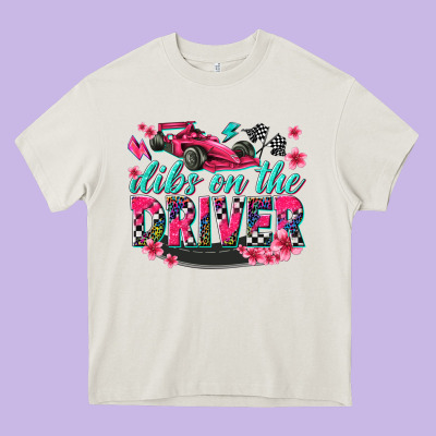 Dibs On The Driver Heavy Core Tee Designed By Texasbilliewilder