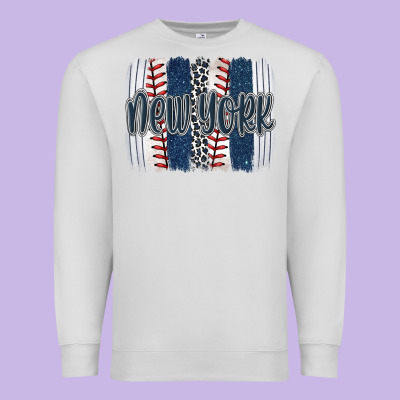 New York Baseball Team Spirit Brushstrokes Premium Sweatshirt Designed By Artiststas