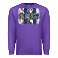 Purple new york baseball team spirit brushstrokes Premium Sweatshirt - Artiststas