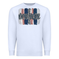 White new york baseball team spirit brushstrokes Premium Sweatshirt - Artiststas