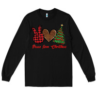 Black peace love christmas Long Sleeve Tee - BarkalooDesign