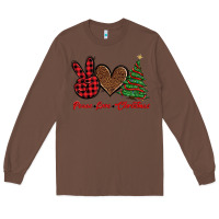 Chestnut peace love christmas Long Sleeve Tee - BarkalooDesign