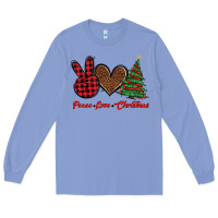 Colony Blue peace love christmas Long Sleeve Tee - BarkalooDesign