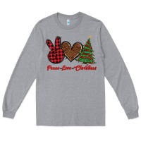 Heather Grey peace love christmas Long Sleeve Tee - BarkalooDesign