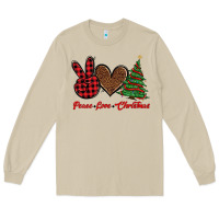 Mushroom peace love christmas Long Sleeve Tee - BarkalooDesign
