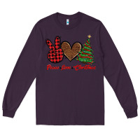 Plum peace love christmas Long Sleeve Tee - BarkalooDesign