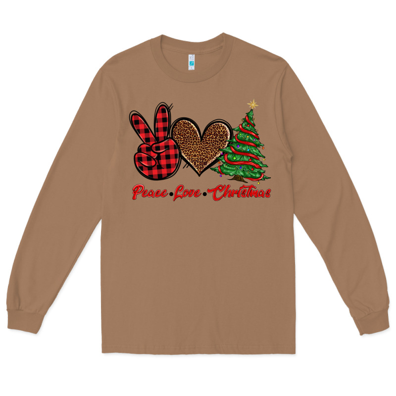 Peace Love Christmas Long Sleeve Tee by BarkalooDesign | Teevron