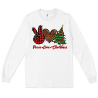 White peace love christmas Long Sleeve Tee - BarkalooDesign
