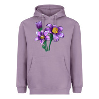 Lavender Pasque Flower Illustrations Heavyweight Hoodie - LillyAllenDesigns