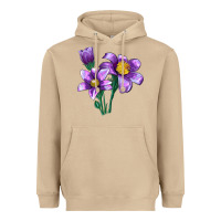 Mushroom Pasque Flower Illustrations Heavyweight Hoodie - LillyAllenDesigns