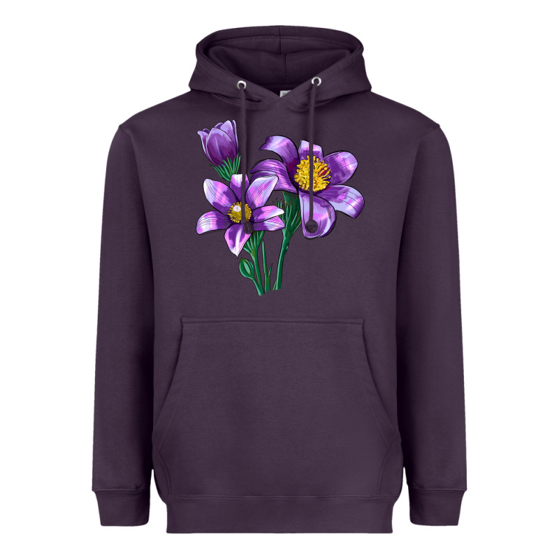 Pasque Flower Illustrations Heavyweight Hoodie by LillyAllenDesigns | Teevron