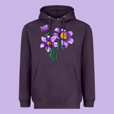 Pasque Flower Illustrations Heavyweight Hoodie Designed By Lillyallendesigns