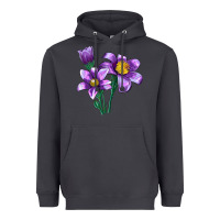 Smoke Pasque Flower Illustrations Heavyweight Hoodie - LillyAllenDesigns