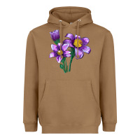 Toasted Coconut Pasque Flower Illustrations Heavyweight Hoodie - LillyAllenDesigns