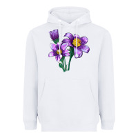 White Pasque Flower Illustrations Heavyweight Hoodie - LillyAllenDesigns
