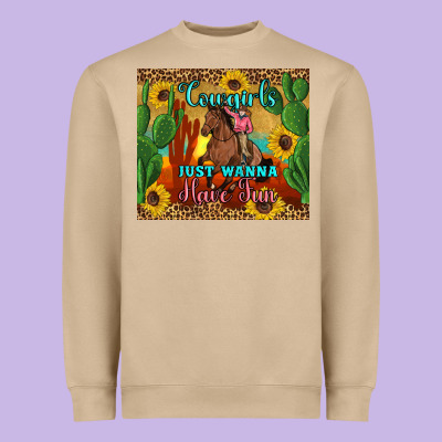 Cowgirls Just Wanna Have Fun Heavyweight Sweatshirt Designed By Artiststas