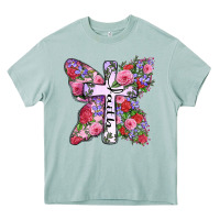 Arona faith butterfly cross Heavy Core Tee - Zillion Design Studio