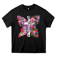 Black faith butterfly cross Heavy Core Tee - Zillion Design Studio