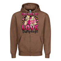 Chestnut books are my love language Zipper Hoodie - MaliasSmallBusiness