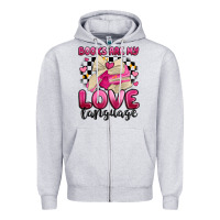 Heather Grey books are my love language Zipper Hoodie - MaliasSmallBusiness