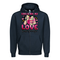 Navy books are my love language Zipper Hoodie - MaliasSmallBusiness