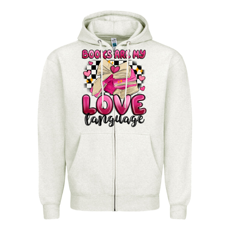 Books Are My Love Language Zipper Hoodie by MaliasSmallBusiness | Teevron