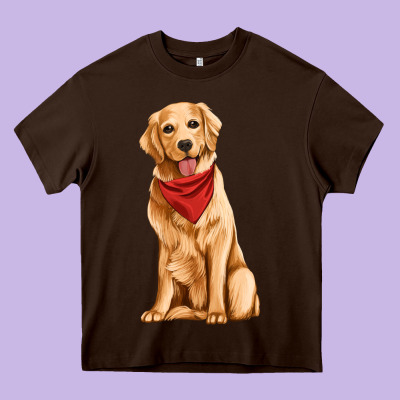 Golden Retriever Heavy Core Tee Designed By Artiststas
