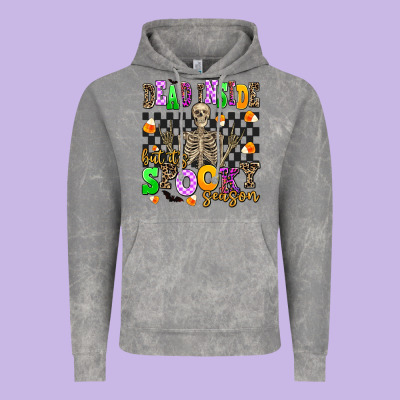 Dead Inside But It's Spooky Season Vintage Hoodie Designed By Adodesignshop