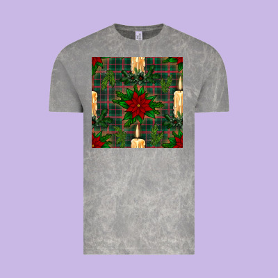Christmas Candle And Ornaments Seamless Pattern Vintage Tee Designed By Bundleandbundleshop