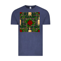 Vintage Denim christmas candle and ornaments seamless pattern Vintage Tee - BundleAndBundleShop