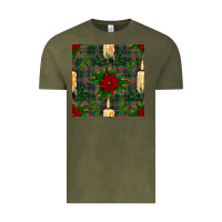 Vintage Olive christmas candle and ornaments seamless pattern Vintage Tee - BundleAndBundleShop