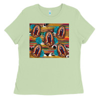 Matcha serape gemstone glitter cowhide lady of guadalupe Ladies Tee - RanaPortraitStore