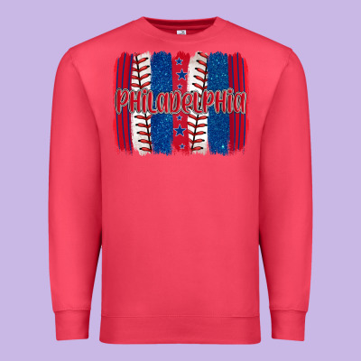 Philadelphia Baseball Team Spirit Brushstrokes Premium Sweatshirt Designed By Artiststas