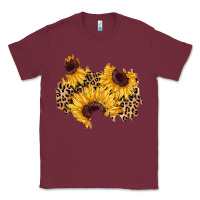 Burgundy sunflower leopard patch Classic Tee - AdoDesignShop