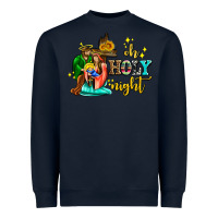 Navy oh holy night with sunflower and cross Heavyweight Sweatshirt - AdoDesignShop