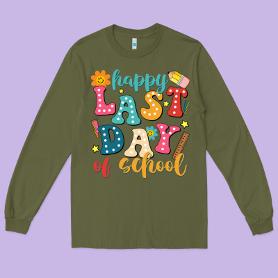 Happy Last Day Of School Long Sleeve Tee Designed By Jahusdesignshop