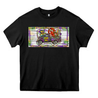 Black Mardi Gras Truck And Fleur De Lis Crawfish Heavy Core Tee - RanaPortraitStore