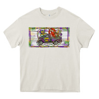 Cream Mardi Gras Truck And Fleur De Lis Crawfish Heavy Core Tee - RanaPortraitStore