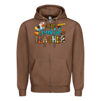 Chestnut One thankful Teacher Zipper Hoodie - NancyCooperArtShop