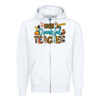 White One thankful Teacher Zipper Hoodie - NancyCooperArtShop