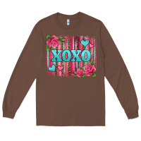 Chestnut xoxo valentines day leopard glitter brushstroke Long Sleeve Tee - Jasminsmagicworld